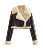 European And American Style Double-sided Loose Short Zipper Fur Integrated Jacket