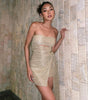 Hollow Out Shiny Design Tube Top Dress Women