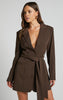 Women’s Lace-Up Slim Fit Long Sleeve Coat