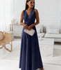 Women's Clothing Solid Color And V-neck Formal Dress