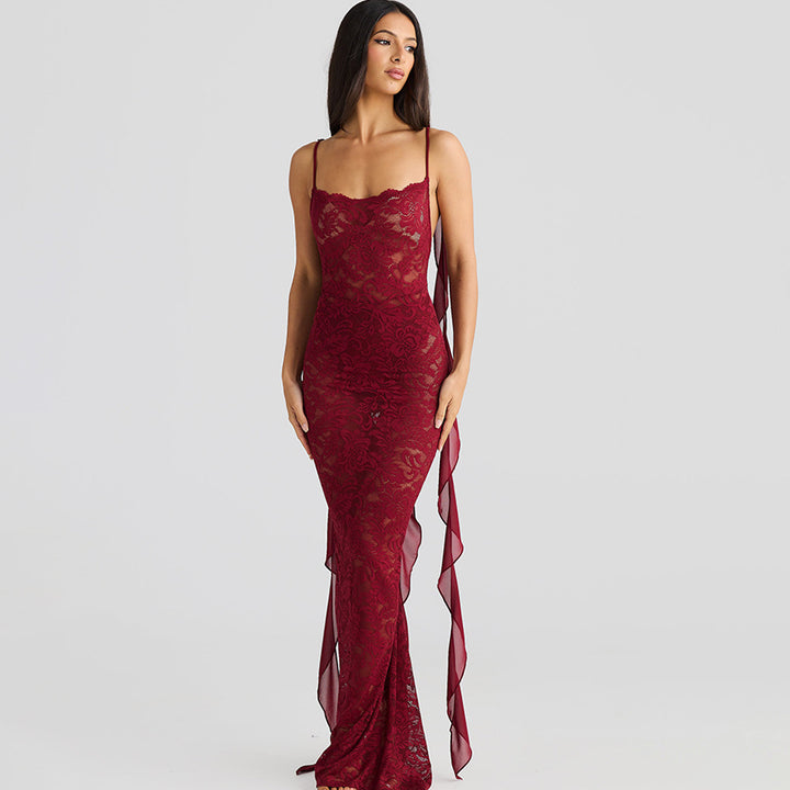 Allure | Women's Backless Slim-Fit Sling Maxi Dress