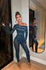 One-piece Long Sleeves Hot Rhinestone Shiny Fishnet Clothes Sexy Lingerie