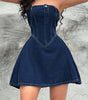 Women's Off-Shoulder Denim Bodycon Dress – Y2K Party Clubwear