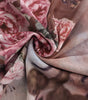 Round Collar Gauze See-through Printed Long Sleeve Dress