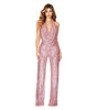 Summer Women's Sleeveless Halter Sequined Jumpsuit