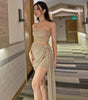 Hollow Out Shiny Design Tube Top Dress Women