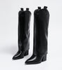 Pointed-Toe Denim Western Boots