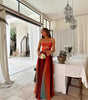 Graceful And Fashionable Satin Gradient Backless Lace Up Sexy Dress