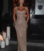 Sexy Double-shoulder Strap Sequins Net Drill Suspenders Dress