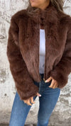 Women's Imitation Fur Turtleneck Zipper Jacket