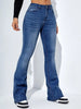 High-Waist-Flared-Stretch-Jeans für Damen