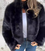Women's Imitation Fur Turtleneck Zipper Jacket
