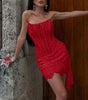 Strapless Lace Dress - Slim Fit, Back Lace-Up