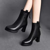 Soft Leather High Heel Boots Female Plus Velvet Genuine Leather