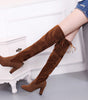 Schwarze kniehohe Stiefel für Frauen Schuhe High Heel Lange Stiefel