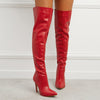 Women's Pointed Toe Stiletto Heel Over-the-knee Back Zipper Boots