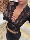 Lace Bottom Shirt-Women's Fashionable Lace Bottoming Shirt Top