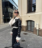 European And American Style Double-sided Loose Short Zipper Fur Integrated Jacket