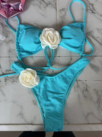 Tube Top 3D Flower Bra Briefs