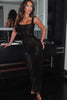 Sexy Double-shoulder Strap Sequins Net Drill Suspenders Dress