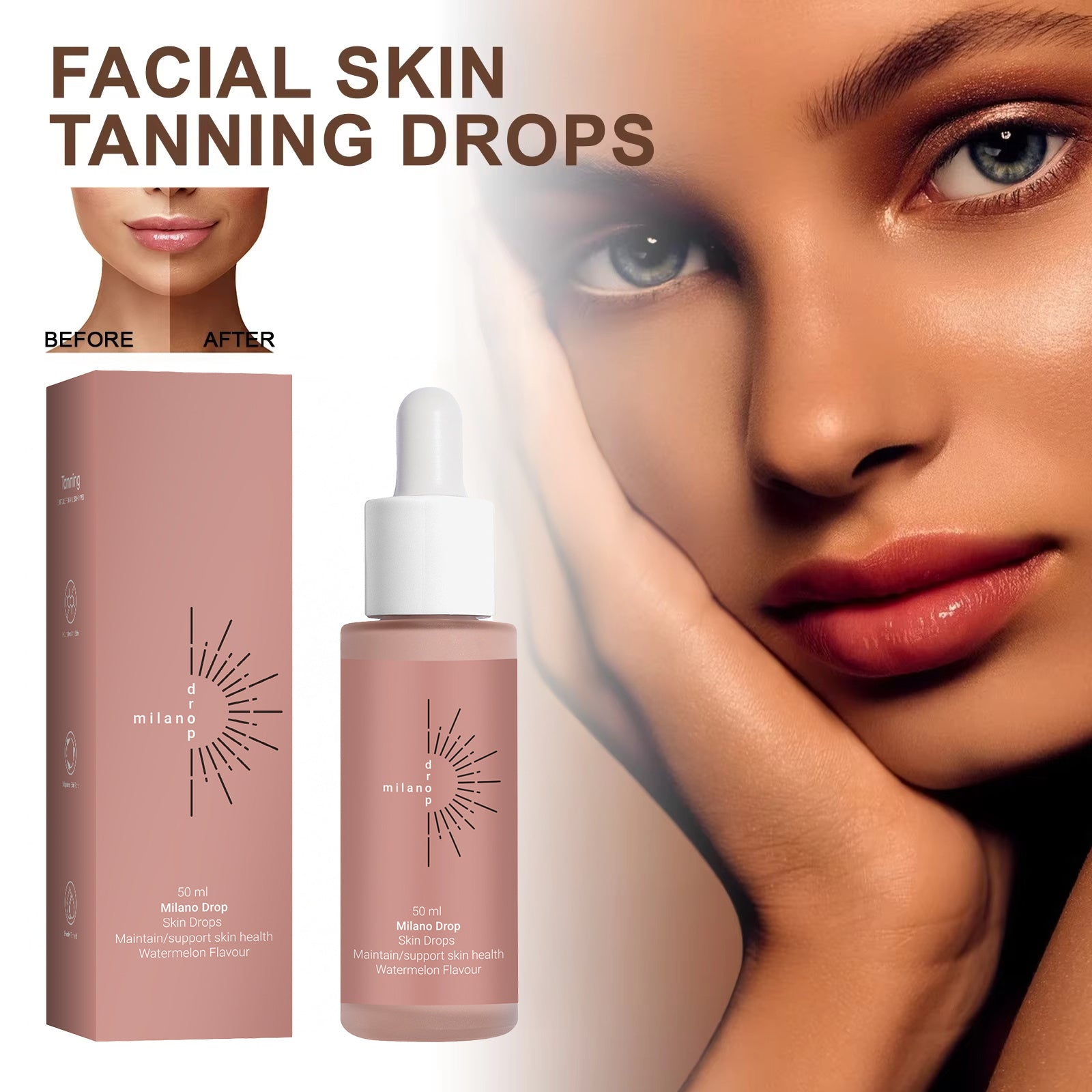 Tanning Serum | Face & Body | Dark Bronzer & Fine Line Repair