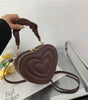 Heart-Shaped PU Leather Crossbody Bag