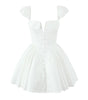 European And American Waist Slimming Pleated Slim White Dress Skirt