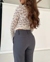 Lace Bottom Shirt-Women's Fashionable Lace Bottoming Shirt Top