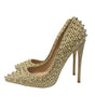 Women's Shoes Golden Ladies Rivet High Heels 12CM
