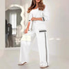 Women’s 2-Piece Suit Set – Blazer & High Waist Wide Leg Pants Office Outfit