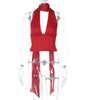 Women's Scarf Lace-up Low-cut Back Cutout Sling Top