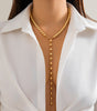 Retro Round Beads Chain Beaded Simple Tassel Long Necklace
