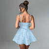 European And American Style Jacquard Texture Spaghetti Straps Slimming A- Line Dress