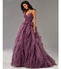 Evening Gown Prom Irregular Spaghetti-strap Mesh Long Dress