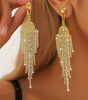Full Rhinestone Tassel High-grade Luxury Style Earrings