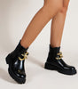 Fashion Chain Decoration Flat Bottom Casual Boots