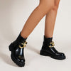 Fashion Chain Decoration Flat Bottom Casual Boots