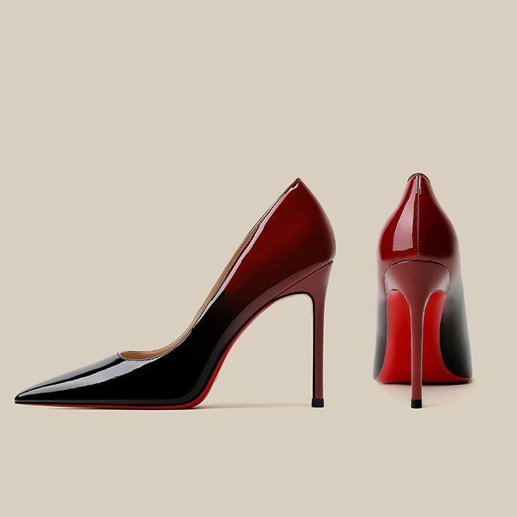 Noir Flame | Patent Gradient Pointed-Toe Stiletto Heels
