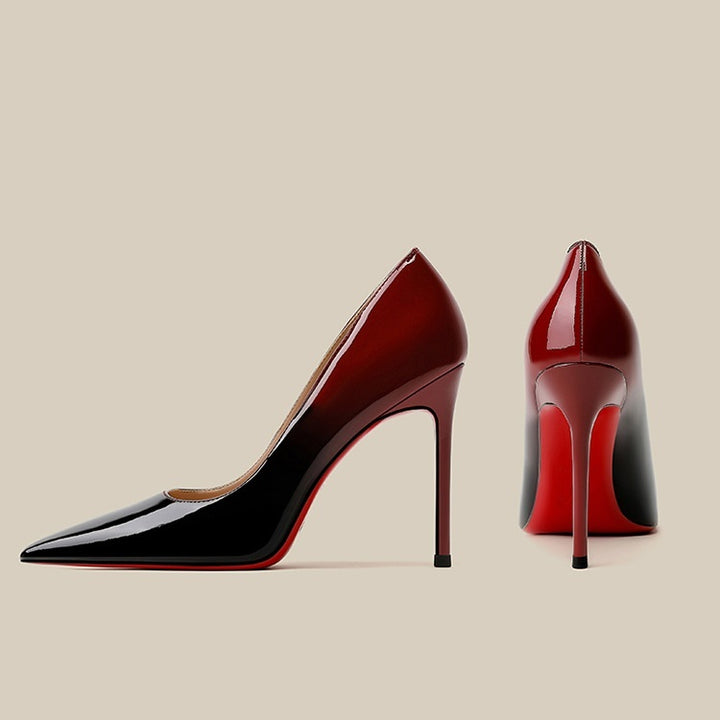 Noir Flame | Patent Gradient Pointed-Toe Stiletto Heels