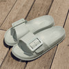 Solid Buckle Home Slippers Summer Non-slip Floor Bathroom Slipper Women Garden House Shoes