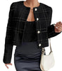 Women's Fashion Plaid Button Jacket