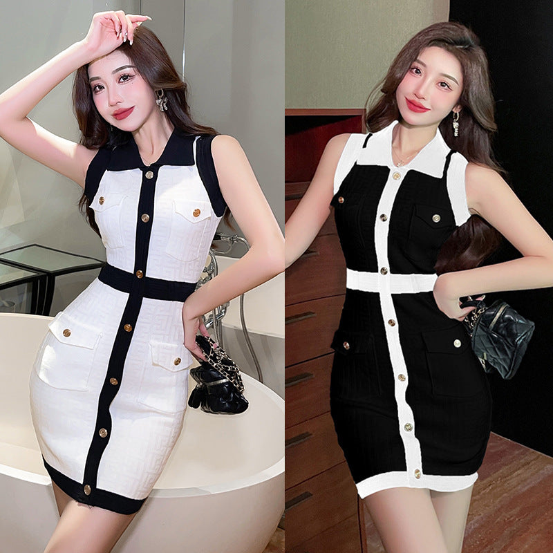 High-quality Color-blocking Single-breasted Ladies Slim Hip Bag