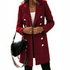 Double-Breasted Wool Coat - Women's Autumn/Winter Jacket