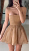 Sequined Tube Top Slimming Bow Evening Dress