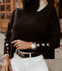 Damen Rollkragenpullover in einfarbiger Optik, modische Winteroberteile