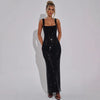 Double-shoulder Strap Sequins Net Drill Suspenders Dress