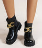 Fashion Chain Decoration Flat Bottom Casual Boots