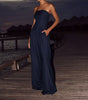 Rückenfreier Jumpsuit mit weitem Bein und Tube-Top