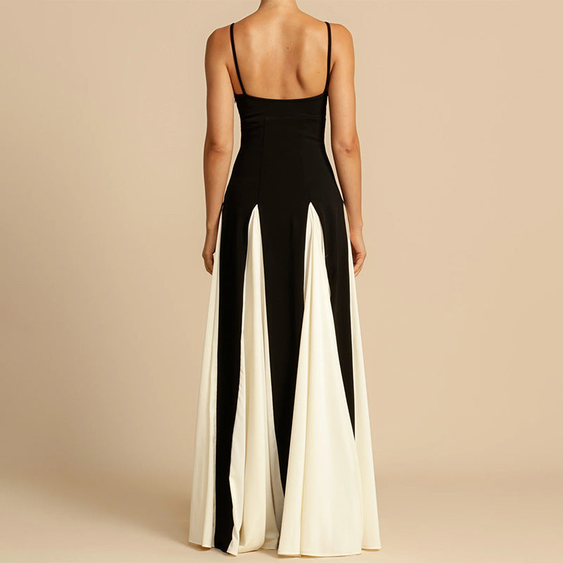 Modisches Sling-Kleid mit Farbkontrasten für Damen