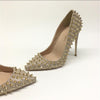 Women's Shoes Golden Ladies Rivet High Heels 12CM